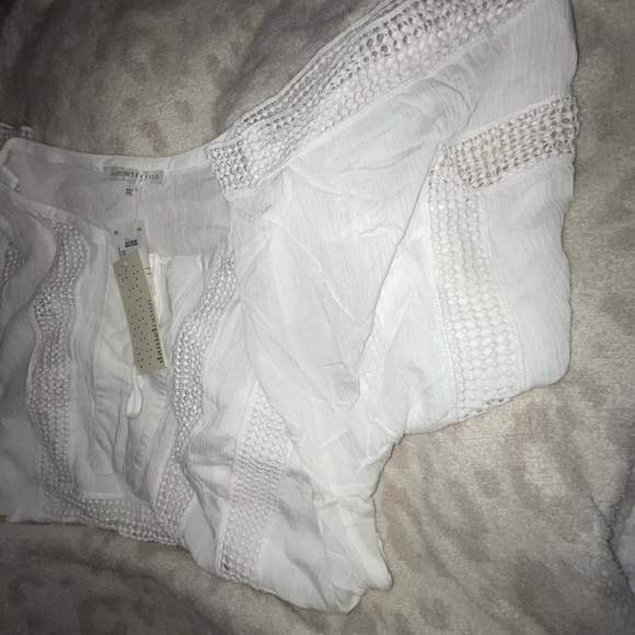 *Brand new* white sheer cotton BoHo three-quarter top large. - Picture 8 of 11